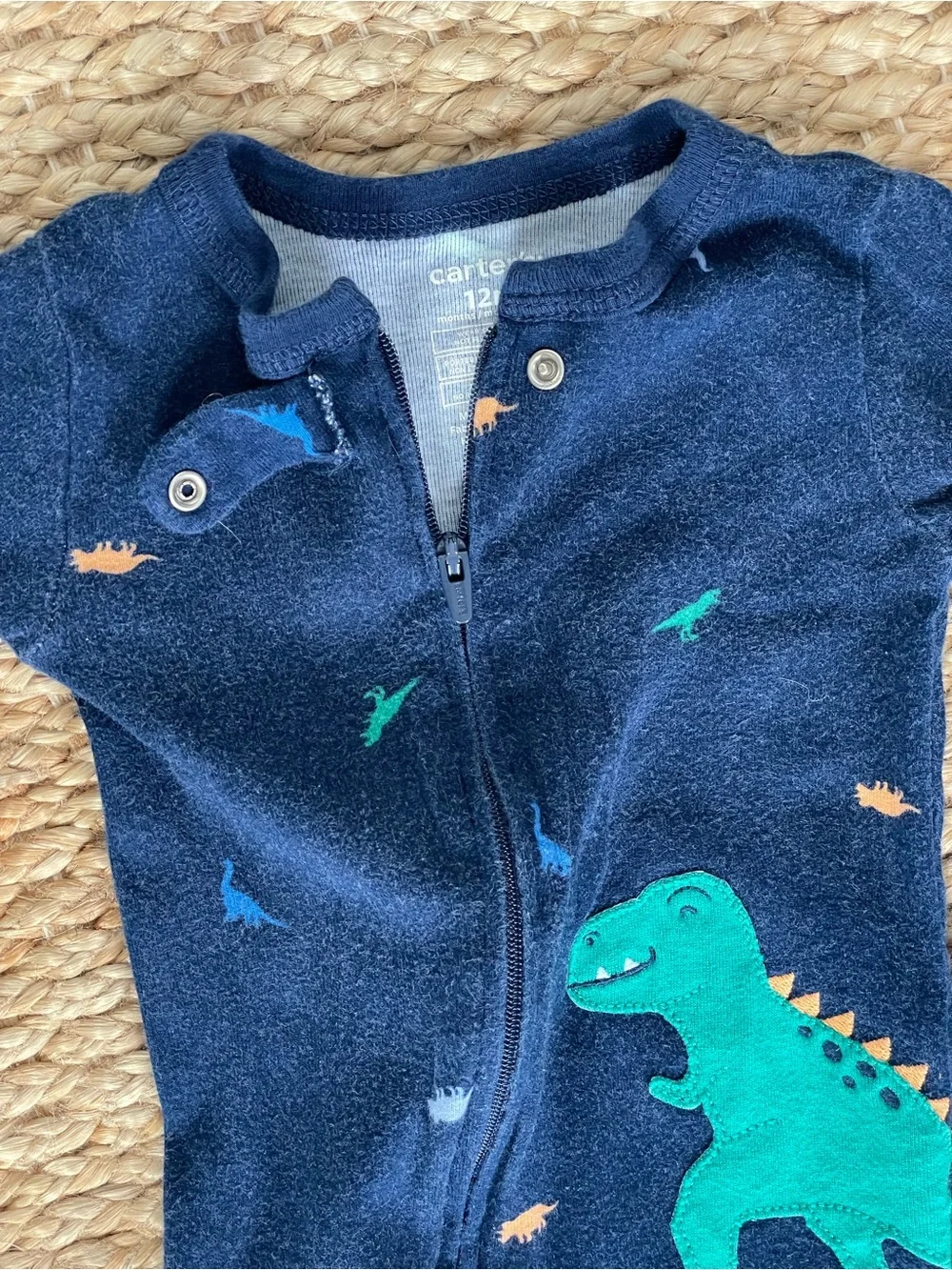 Carter’s Baby Boy 5 Piece Footed Pajamas Lot 12M Sleepwear Casual Cozy